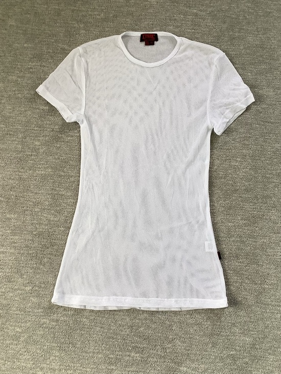 Tripp nyc Tops - Tripp NYC White Short-Sleeve Sheer Fishnet Mesh Long Tee Sz. XS
